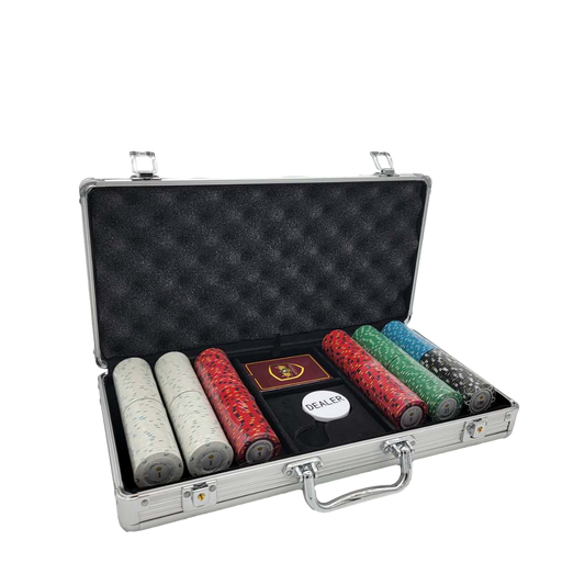 300 PCS 14g Monte Carlo Poker Room Poker Set with Silver Aluminum Case