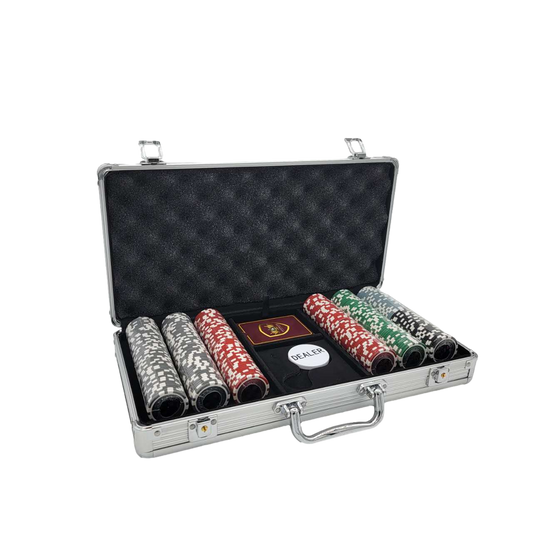 300 PCS 14g Laser Graphic Ultimate Poker Set with Silver Aluminum Case