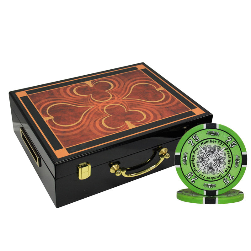 500 PCS 14g Prestige Pro Printing Poker Chips Set with High Gloss Case MRCpoker