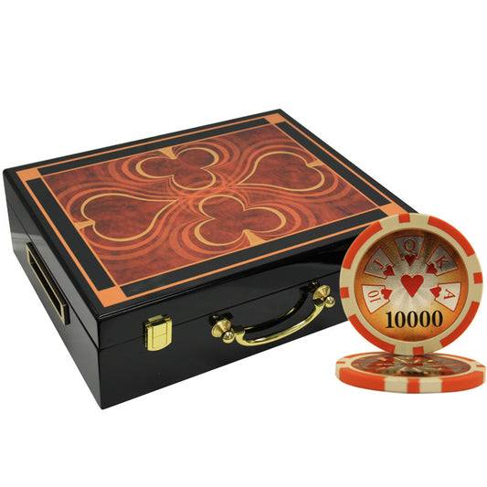 500 PCS 14g Laser Graphic High Roller Poker Set with High Gloss Case