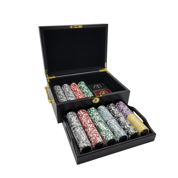 500 PCS 14g Laser Graphic Ace Casino Poker Set with Mahogany Case