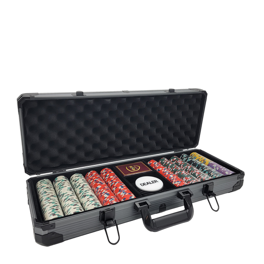 500 PCS Knights Casino Poker Set with Black Aluminum Case