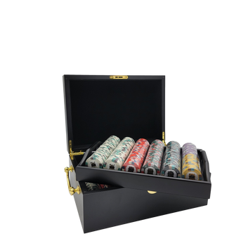 500 PCS Knights Casino Poker Set with Mahogany Case