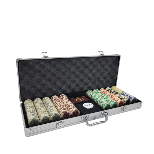 500 PCS 14g Monte Carlo Millions Poker Set with Silver Aluminum Case