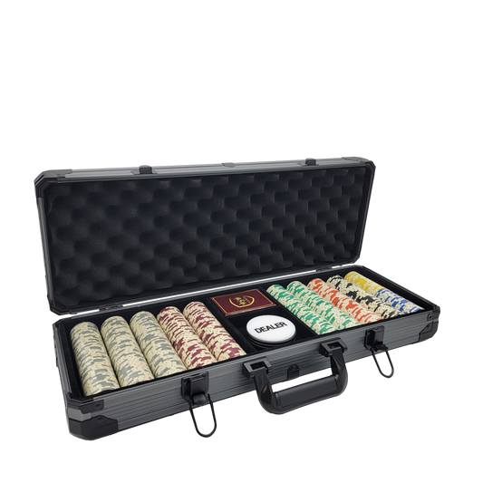 500 PCS 14g Monte Carlo Millions Poker Set with Black Aluminum Case