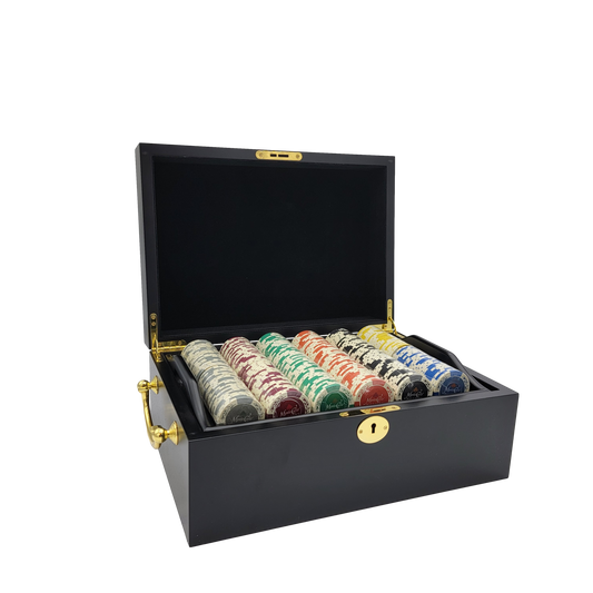 500 PCS 14g Monte Carlo Millions Poker Set with Mahogany Case