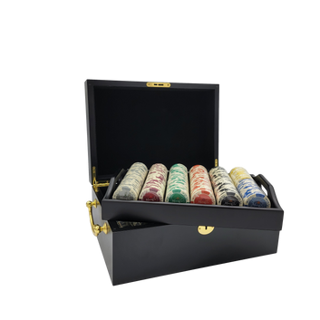 500 PCS 14g Monte Carlo Millions Poker Set with Mahogany Case