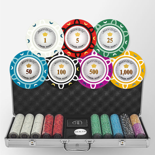 500 PCS 14g Monte Carlo Poker Room Poker Set with Silver Aluminum Case