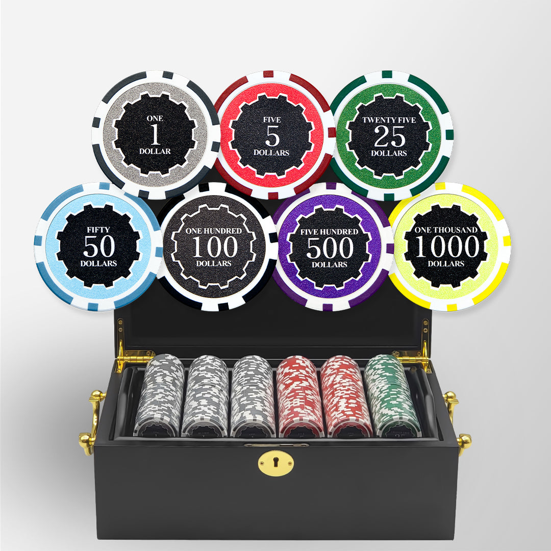 500 PCS 14g Eclipse Poker Chips Set with Mahogany Case MRCpoker
