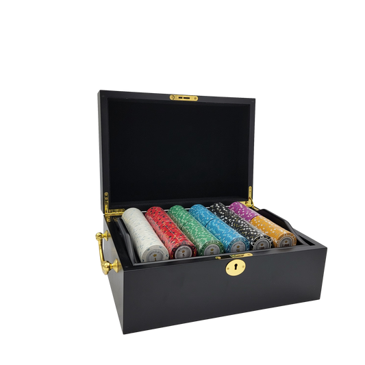 500 PCS 14g Monte Carlo Poker Room Poker Set with Mahogany Case