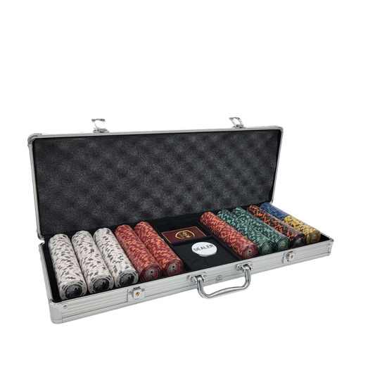 500 PCS 14g Yin Yang Design Poker Set with Silver Aluminum Case