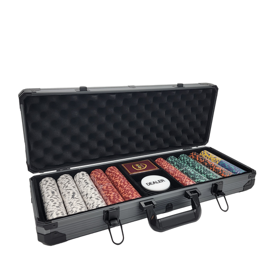 500 PCS 14g Laser Graphic Ultimate Poker Set with Black Aluminum Case