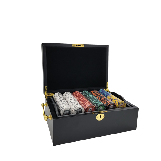 500 PCS 14g Laser Graphic Ultimate Poker Set with Mahogany Case