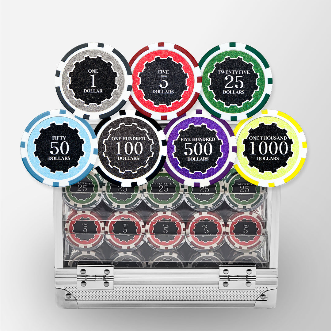 600 PCS 14g Eclipse Poker Chips Set with Acrylic Case and Chip Trays MRCpoker