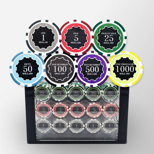 600 PCS 14g Eclipse Poker Chips Set with High-end Acrylic Case and Chip Trays