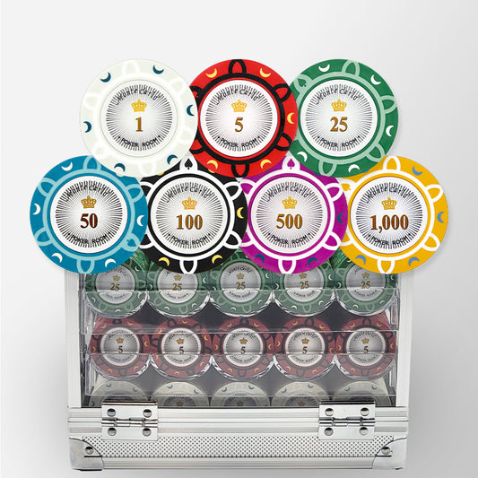 600 PCS 14g Monte Carlo Poker Room Poker Set with Acrylic Case