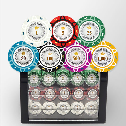 600 PCS 14g Monte Carlo Poker Room Poker Set with Acrylic Case