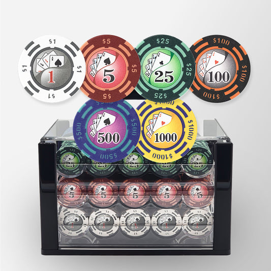 600 PCS 14g Yin Yang Design Poker Chips Set with High End Acrylic Case MRCpoker