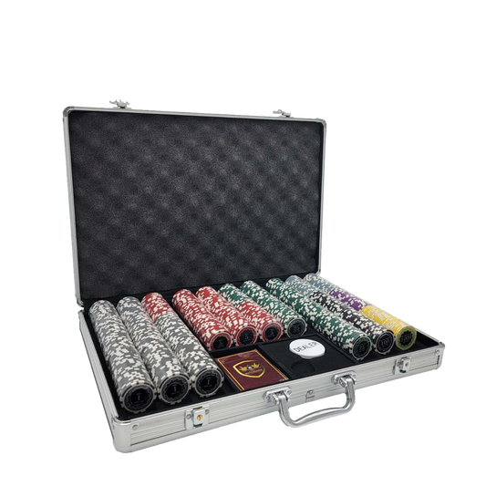 [SILVER ALUM CASE] [650PCS] 14G ECLIPSE POKER CHIPS SET