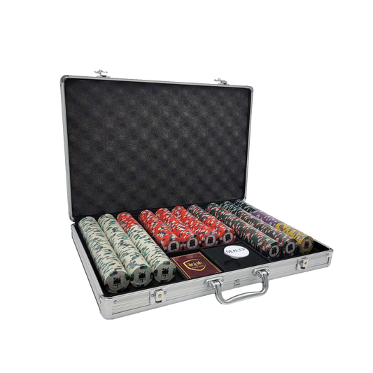 650 PCS Knights Casino Poker Set with Silver Aluminum Case