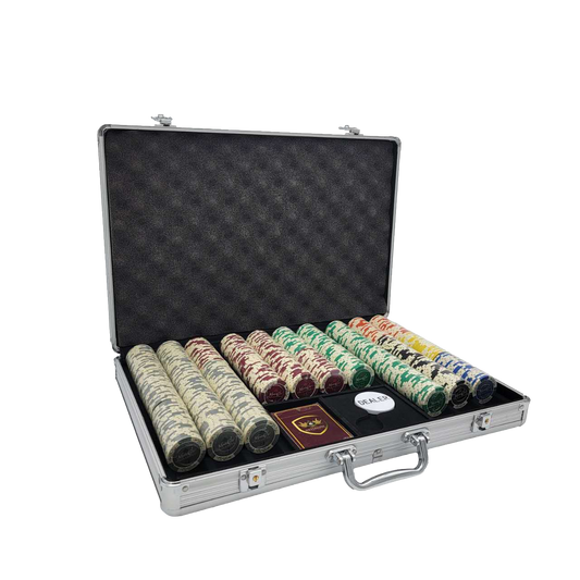 650 PCS 14g Monte Carlo Millions Poker Set with Silver Aluminum Case