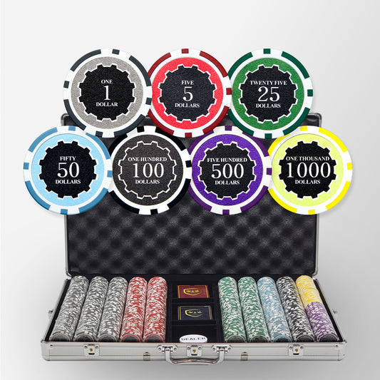 650 PCS 14g Eclipse Poker Chips Set with Silver Aluminum Case