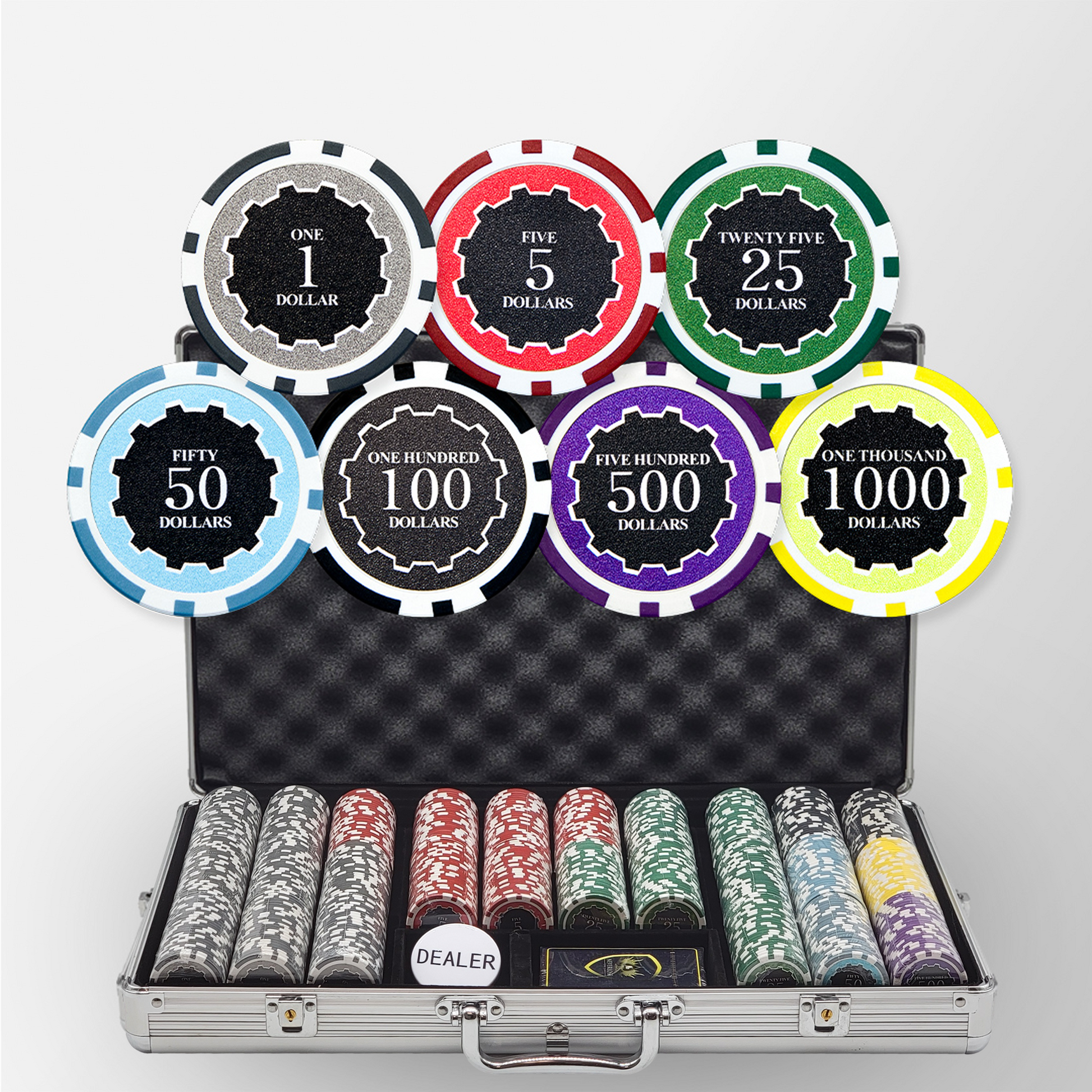 650 PCS 14g Eclipse Poker Chips Set with Silver Aluminum Case MRCpoker