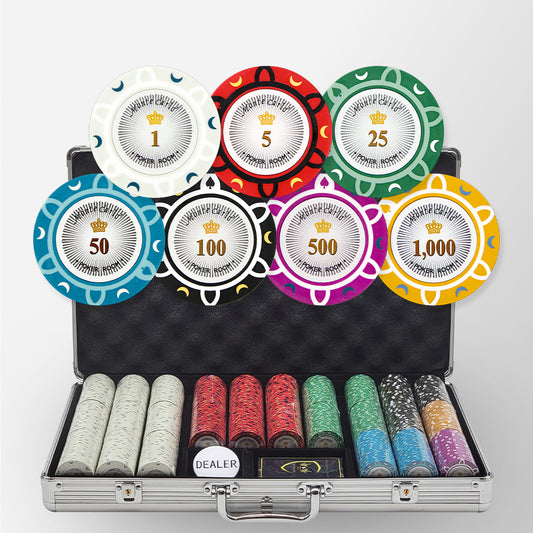 650 PCS 14g Monte Carlo Poker Room Poker Set with Silver Aluminum Case