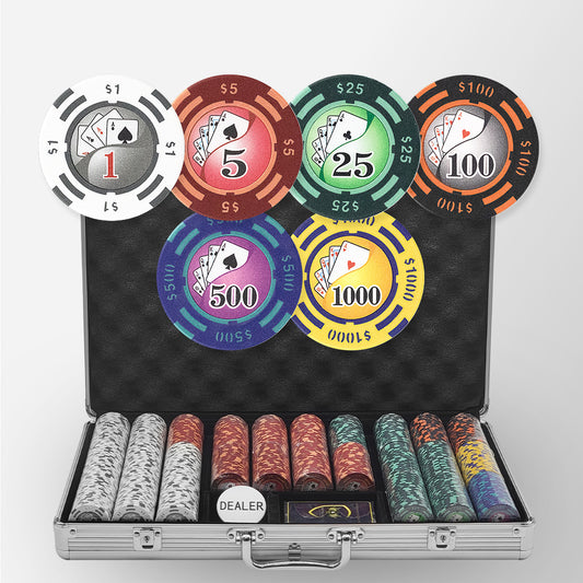 650 PCS 14g Yin Yang Design Poker Chips Set with Silver Aluminum Case MRCpoker