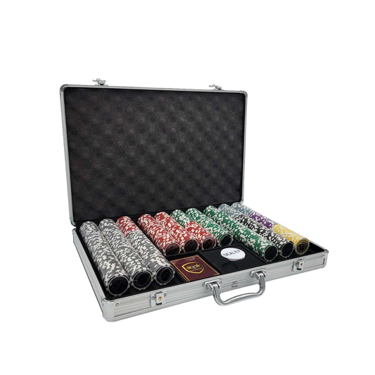 650 PCS 14g Laser Graphic Ultimate Poker Set with Silver Aluminum Case