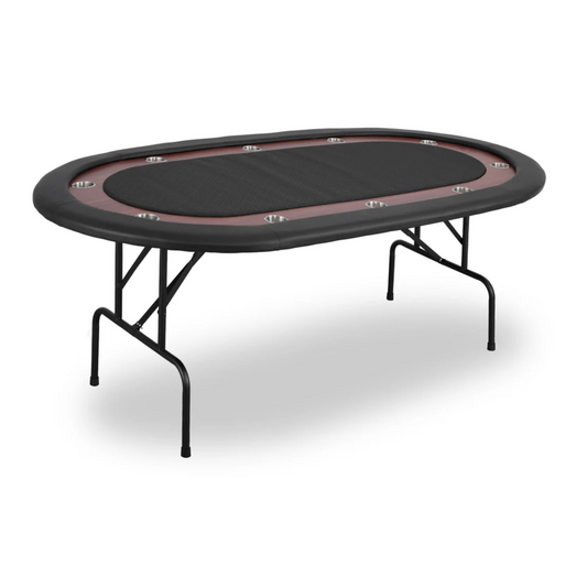 10 PLAYERS FOLDING LEGS POKER TABLE - BLACK