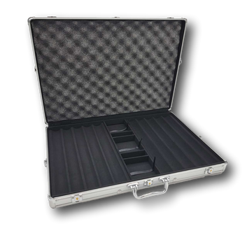 Silver Aluminum Poker Chip Case - 1000 Chip Capacity