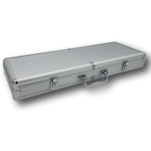 Silver Aluminum Poker Chip Case - 500 Chip Capacity