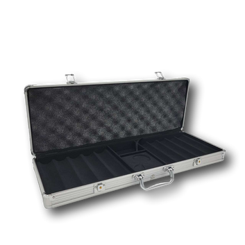 Silver Aluminum Poker Chip Case - 500 Chip Capacity