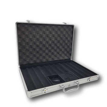 Silver Aluminum Poker Chip Case - 650 Chip Capacity