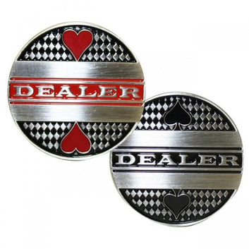 2 INCH DELUXE METAL DEALER BUTTON TEXAS HOLDEM POKER