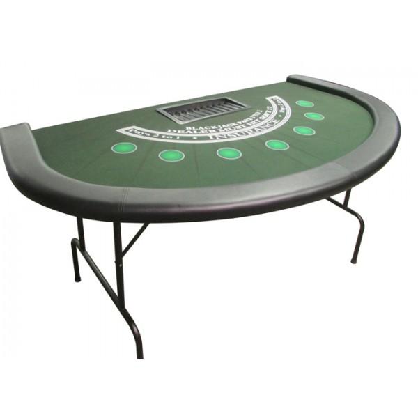 FULL SIZE BLACKJACK TABLE WITH DYE SUBLIMATED CASINO FELT