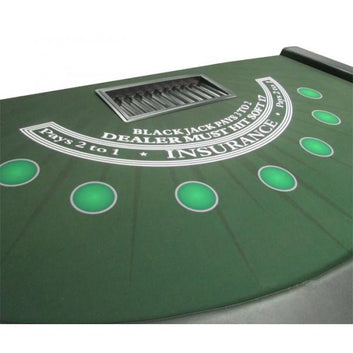 FULL SIZE BLACKJACK TABLE WITH DYE SUBLIMATED CASINO FELT