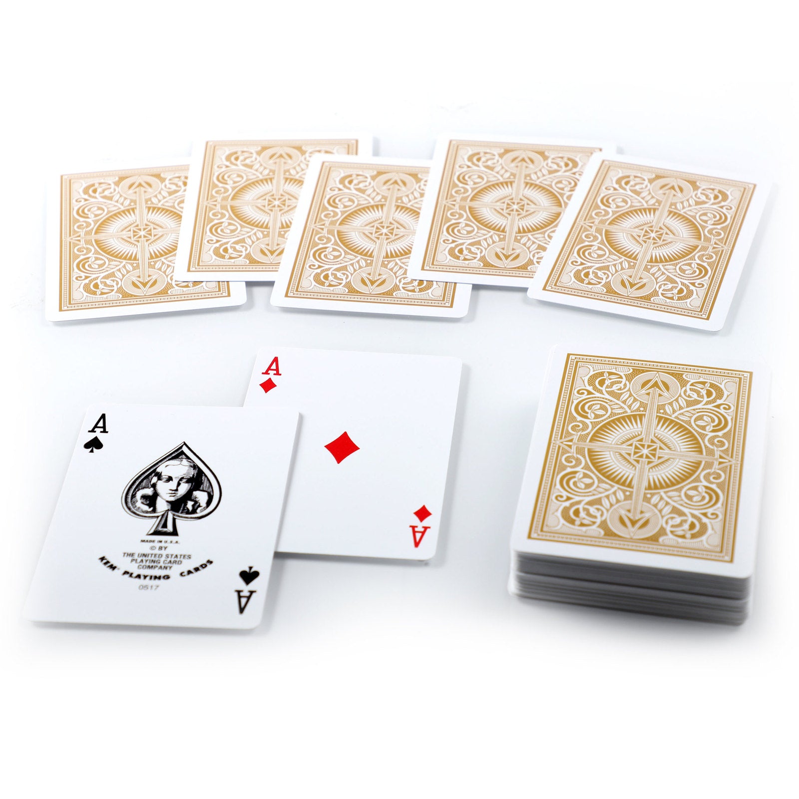KEM Arrow Black/Gold Wide Regular Plastic Playing Cards | Shop