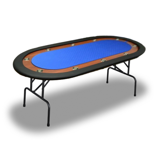 10 PLAYERS FOLDING LEGS POKER TABLE - BLUE