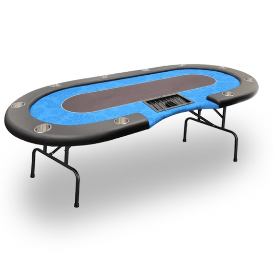 The Junior Prestige Folding Legs Poker Table - Blue