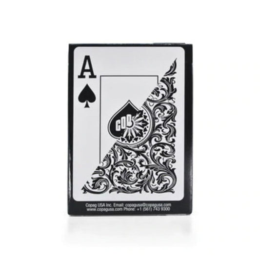 COPAG ELITE 100% PLASTIC PLAYING CARDS - POKER SIZE JUMBO INDEX BLACK SINGLE DECK