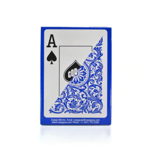 COPAG ELITE 100% PLASTIC PLAYING CARDS - POKER SIZE JUMBO INDEX BLUE SINGLE DECK