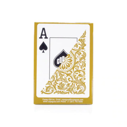 COPAG ELITE 100% PLASTIC PLAYING CARDS - POKER SIZE JUMBO INDEX GOLD SINGLE DECK