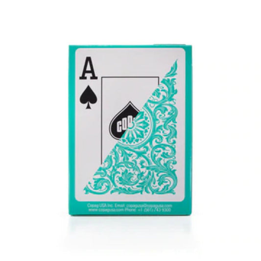 COPAG ELITE 100% PLASTIC PLAYING CARDS - POKER SIZE JUMBO INDEX GREEN SINGLE DECK