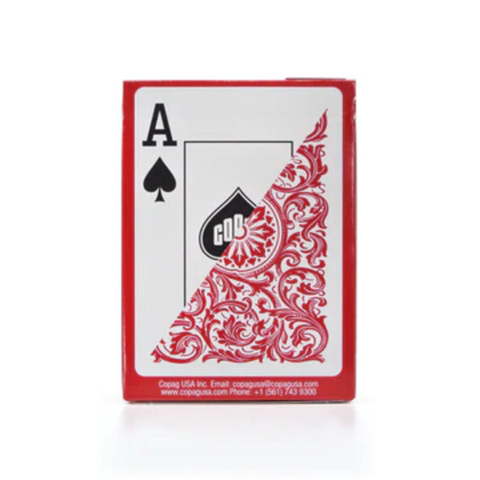 COPAG ELITE 100% PLASTIC PLAYING CARDS - POKER SIZE JUMBO INDEX RED SINGLE DECK