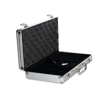 Silver Aluminum Poker Chip Case - 300 Chip Capacity