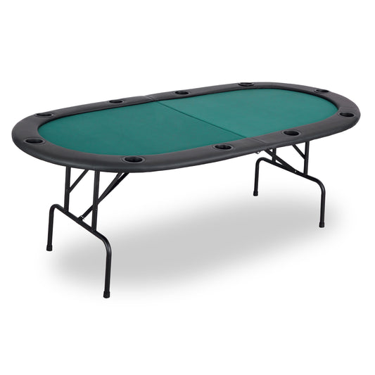 10 PLAYERS FOLDING LEGS POKER TABLE - GREEN