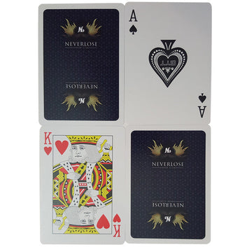 NEVER LOSE 100% PLASTIC PLAYING CARDS POKER SIZE REGULAR INDEX BY MRC POKER-BLUE