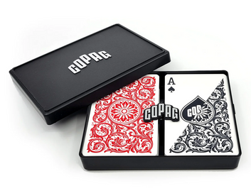 COPAG 1546 100% PLASTIC PLAYING CARDS - BRIDGE SIZE REGULAR INDEX BLACK/RED DOUBLE DECK SET